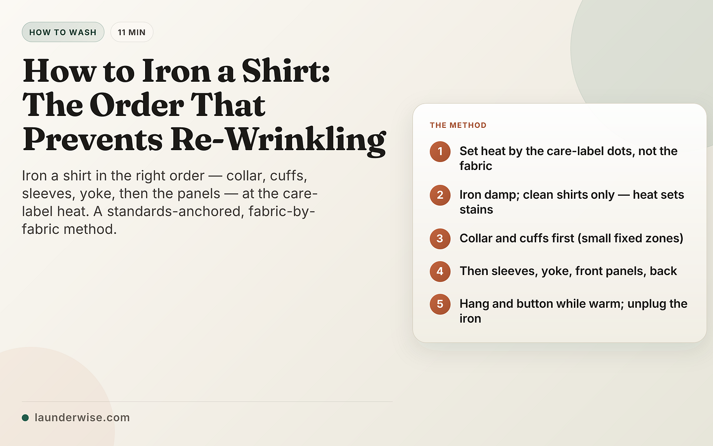 How to Iron a Shirt: The Order That Prevents Re-Wrinkling