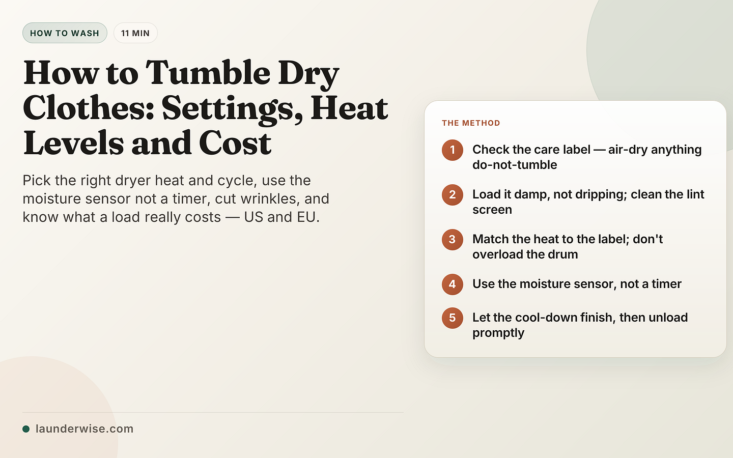 How to Tumble Dry Clothes: Settings, Heat Levels and Cost