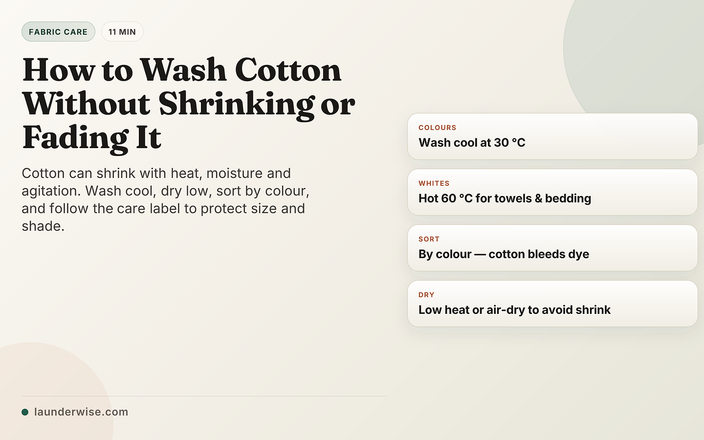 How to Wash Cotton Without Shrinking or Fading It