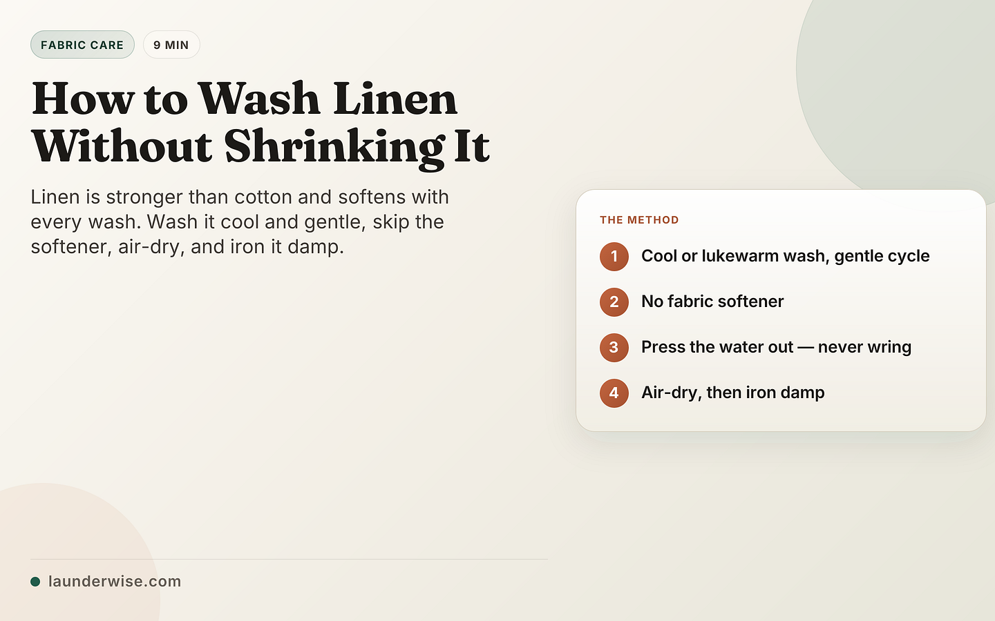 How to Wash Linen Without Shrinking It