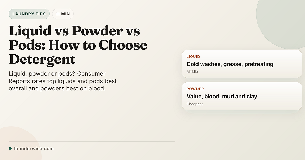 Liquid vs Powder vs Pods: How to Choose Detergent | Launderwise