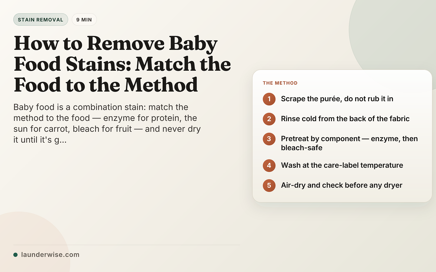 How to Remove Baby Food Stains: Match the Food to the Method