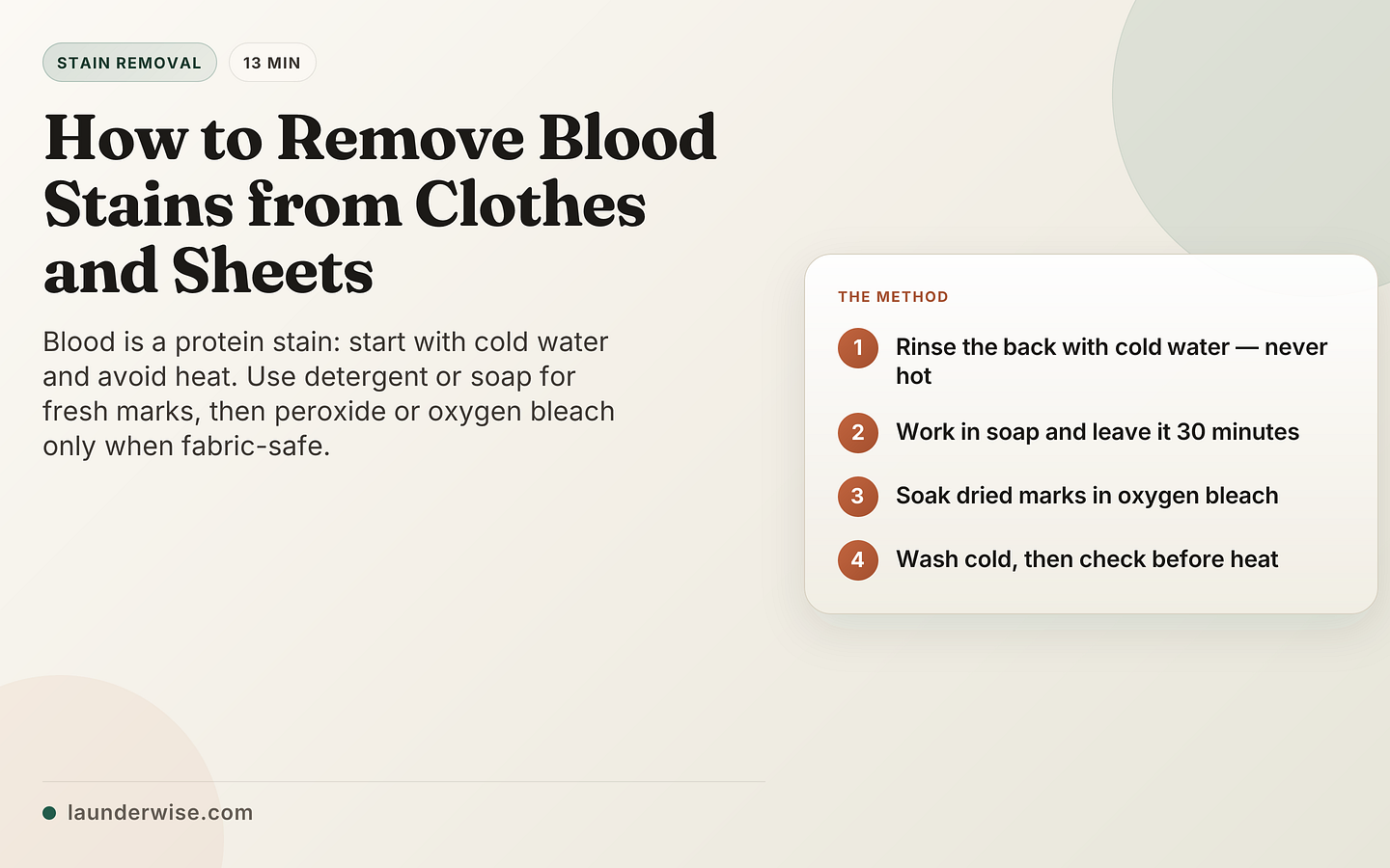 How to Remove Blood Stains from Clothes and Sheets