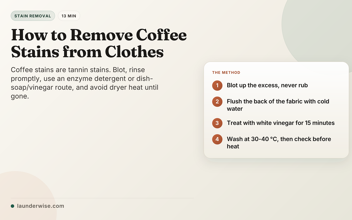 How to Remove Coffee Stains from Clothes