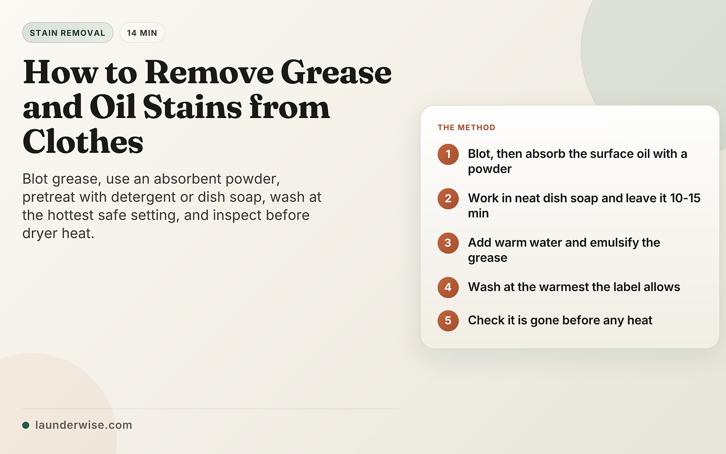 How to Remove Grease and Oil Stains from Clothes