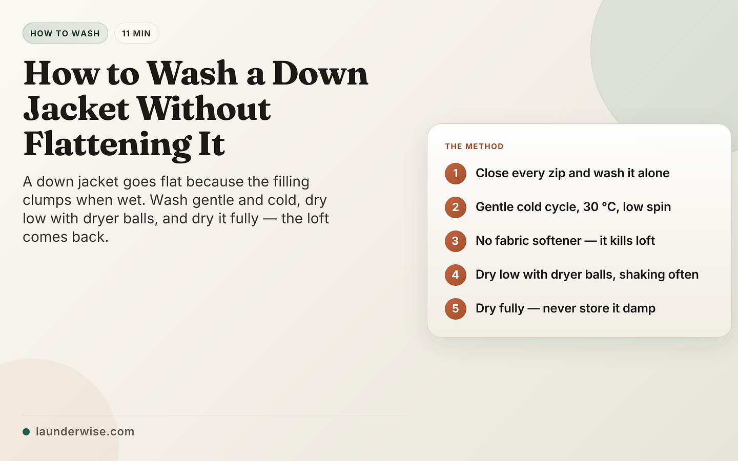 How to Wash a Down Jacket Without Flattening It