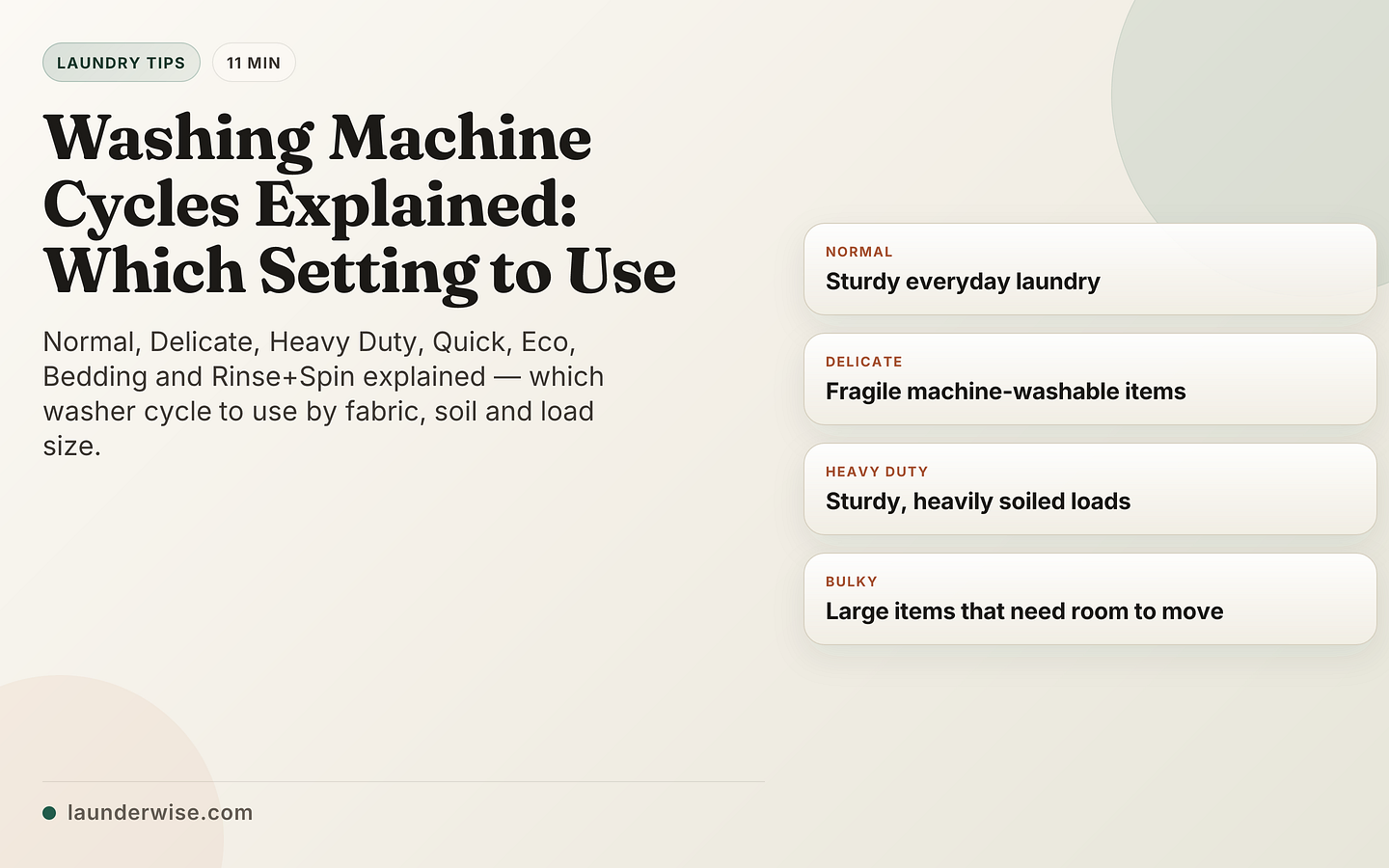 Washing Machine Cycles Explained: Which Setting to Use