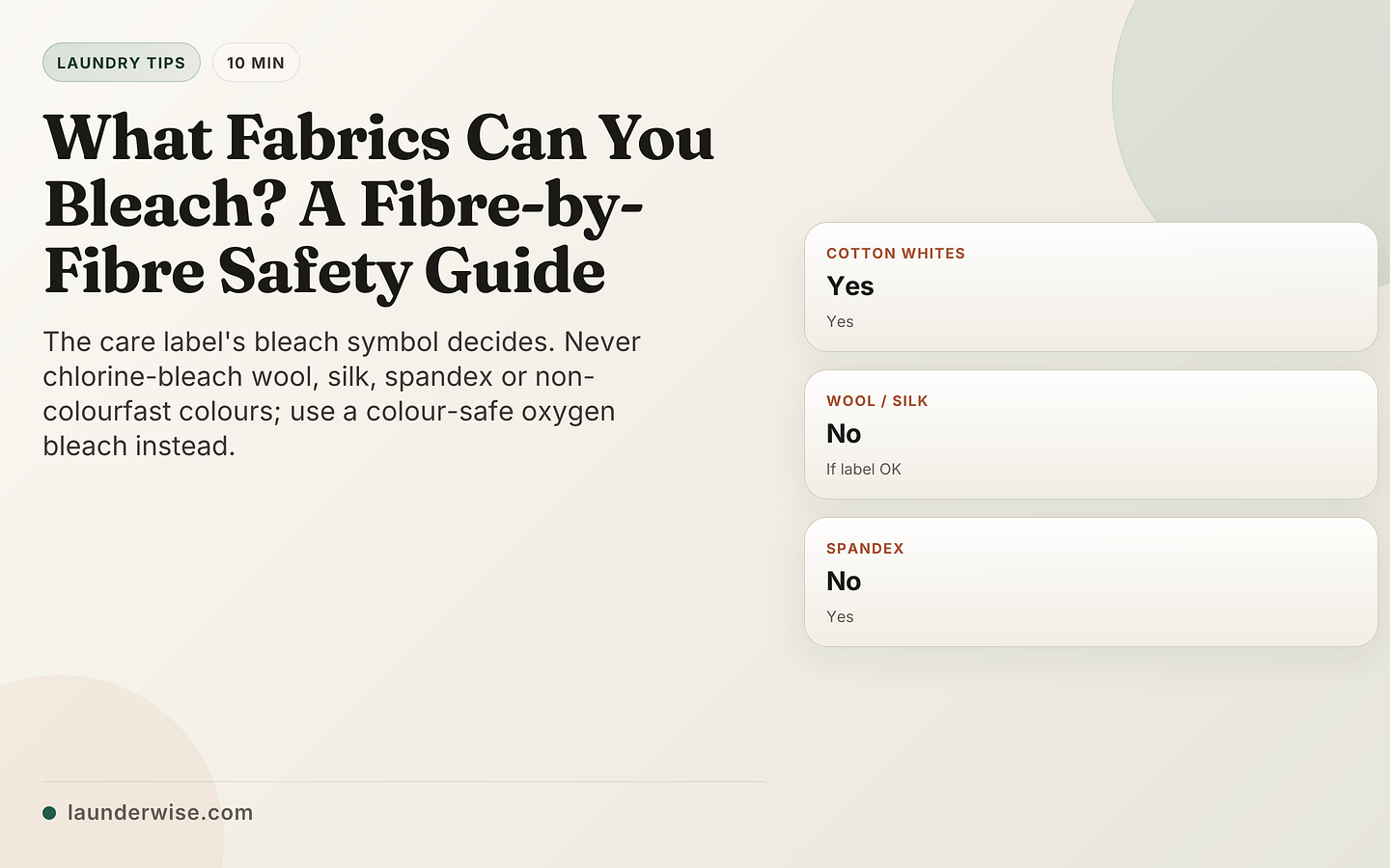 What Fabrics Can You Bleach? A Fibre-by-Fibre Safety Guide