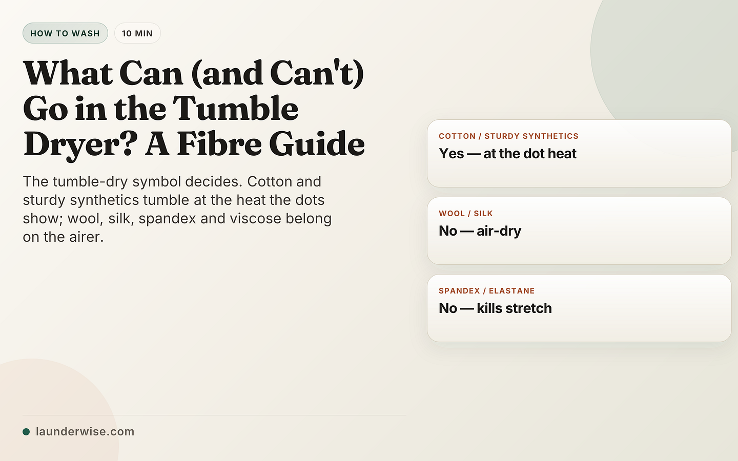 What Can (and Can't) Go in the Tumble Dryer? A Fibre Guide